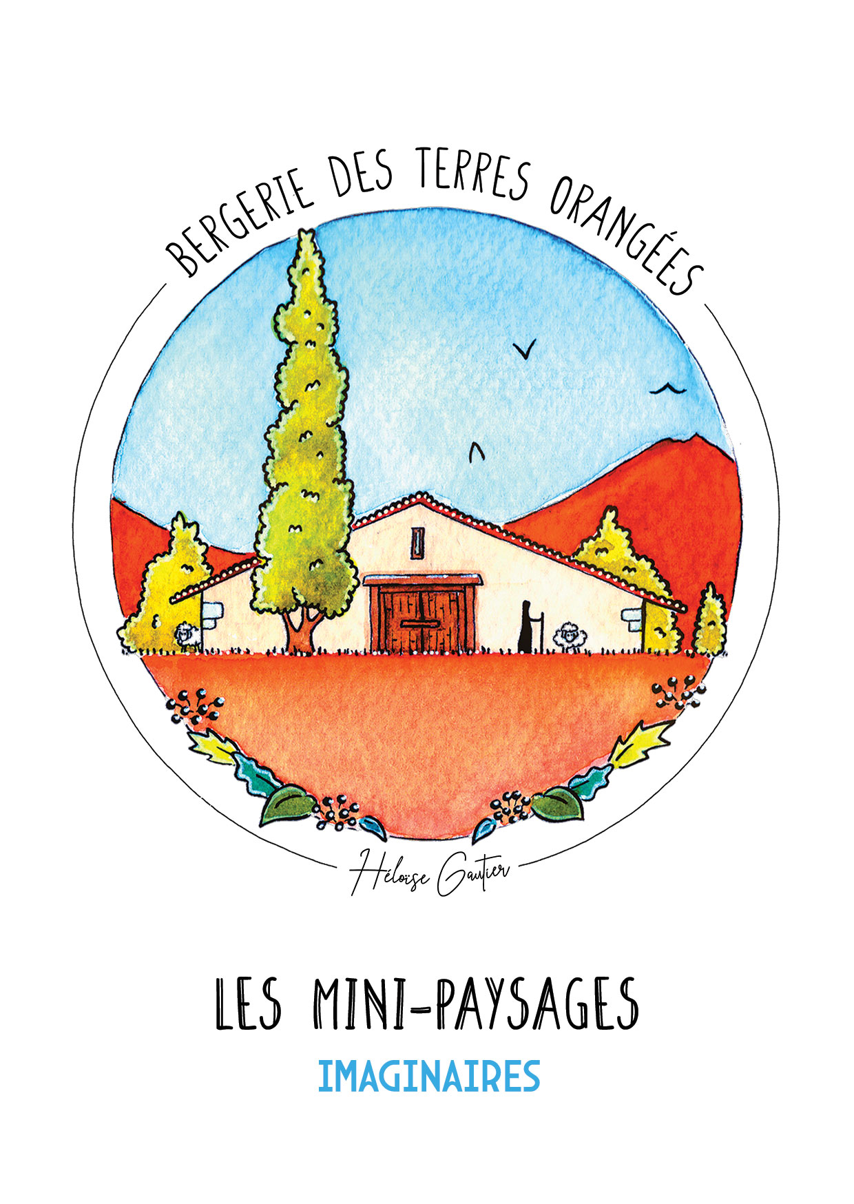 Illustration Bergerie des terres orangées | Mini-paysages imaginaires | Héloïse Gautier